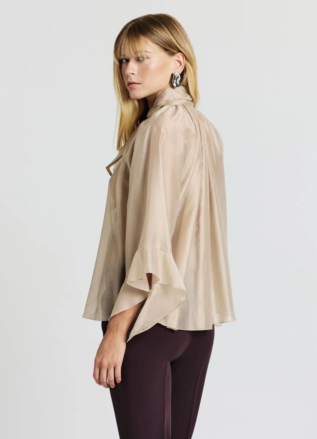 Calliope blouse ample volants femme taille S unie