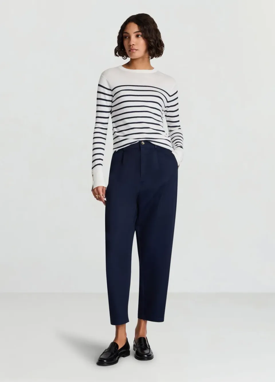 Calliope pull rayé col rond femme manches longues