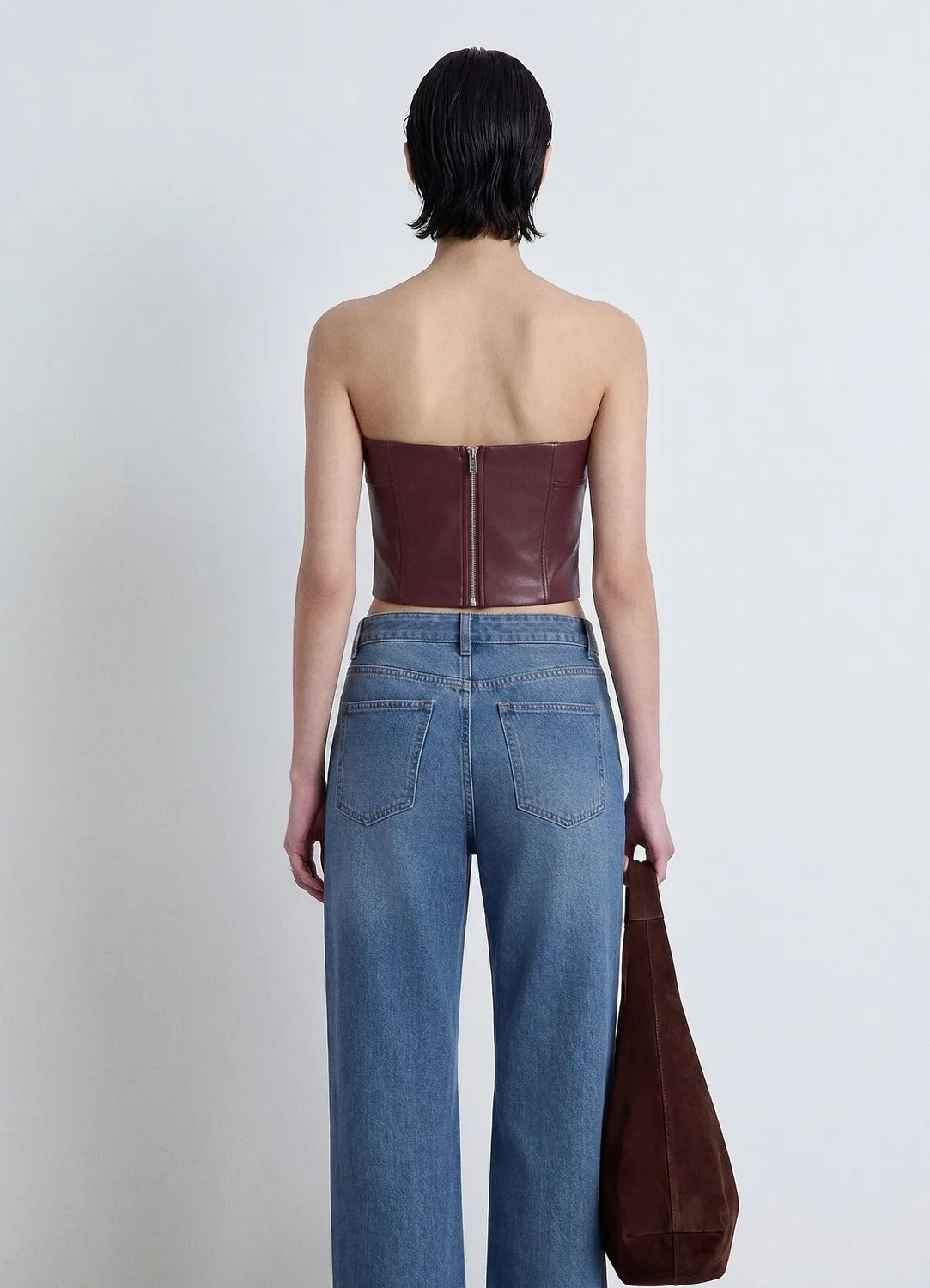 Calliope top bustier sans bretelles femme zip