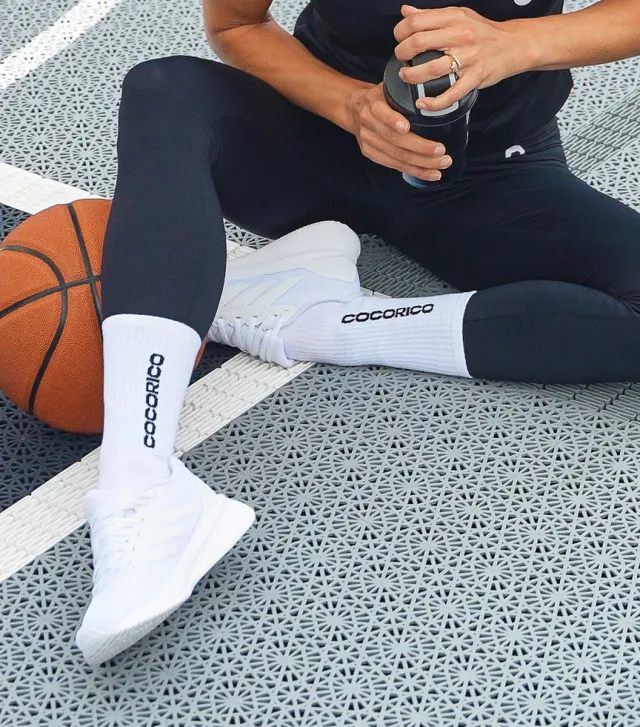 Cocorico Impact Blanc chaussettes sport femme blanc
