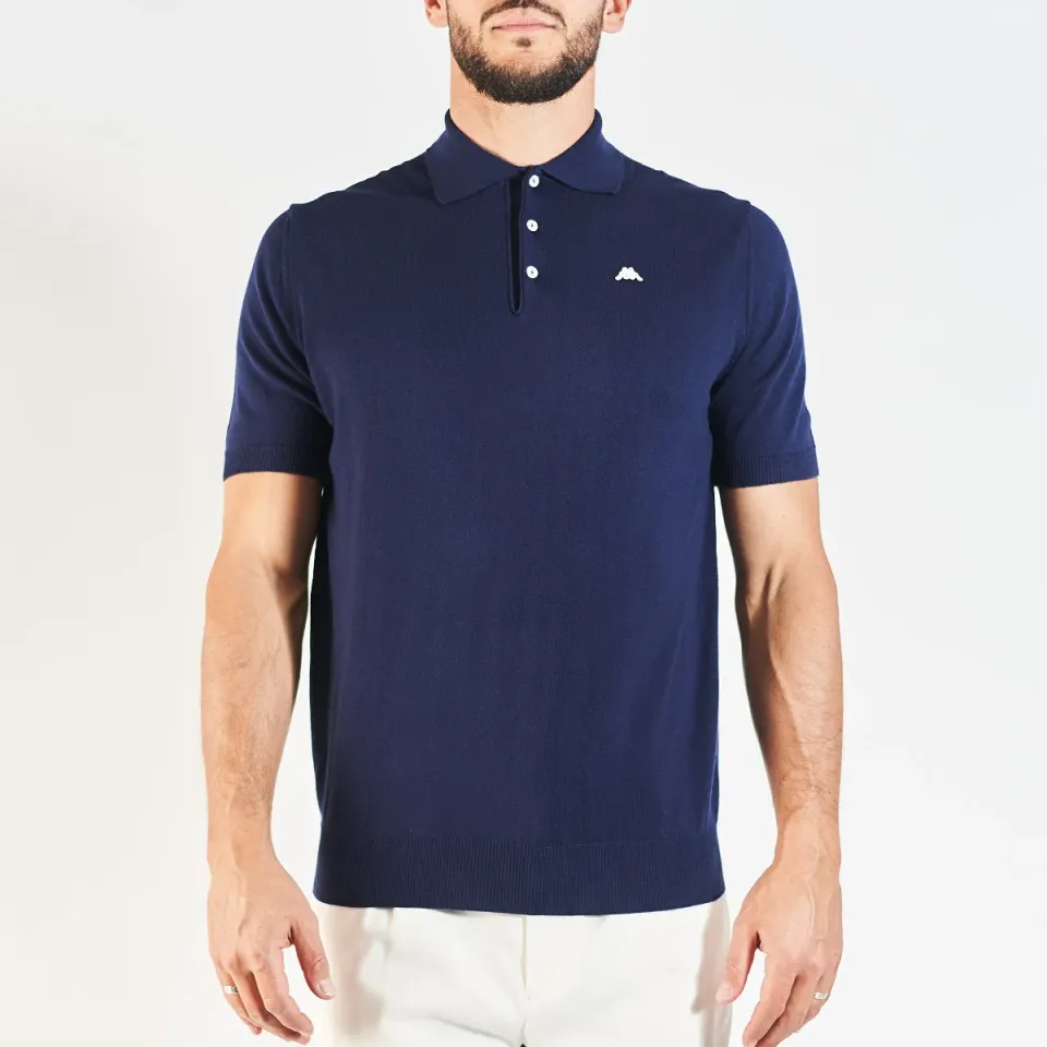Robe di Kappa Valon polo bleu unisexe coton