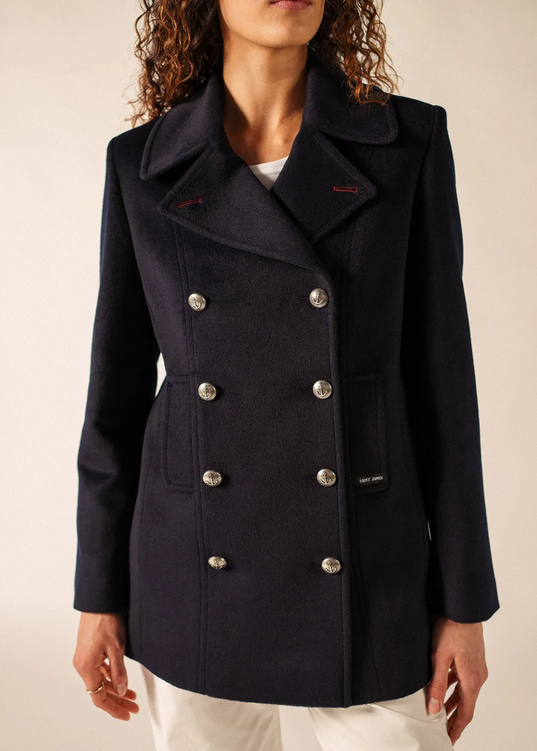 Saint James St Briac caban navy drap de laine