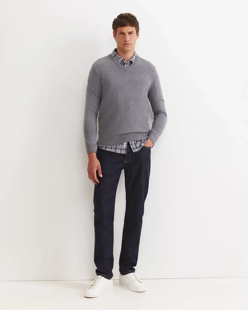 Sportscraft Merino pull col V homme extra-fin