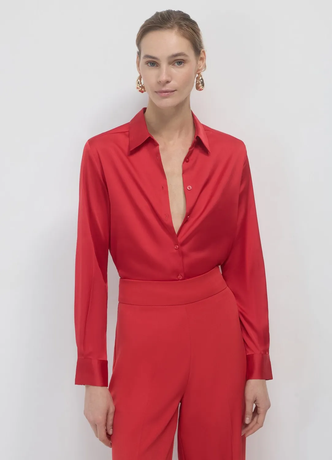 Calliope chemise classique femme unie manches longues
