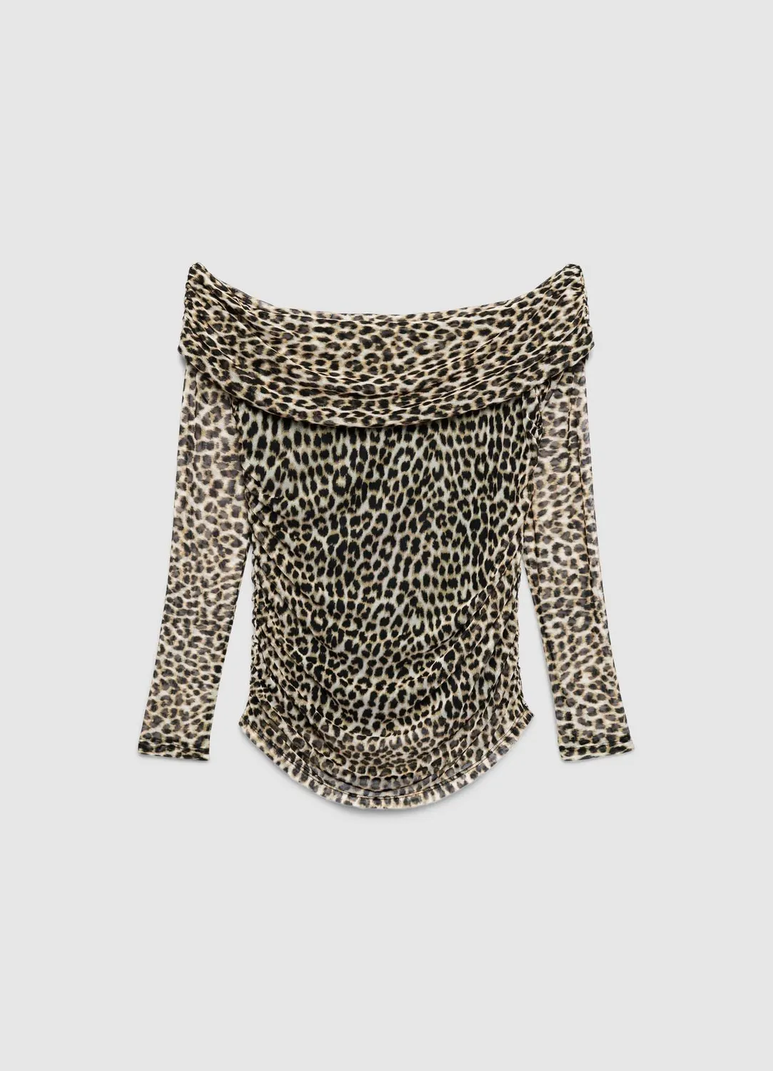 Calliope t-shirt épaules dénudées animalier tulle