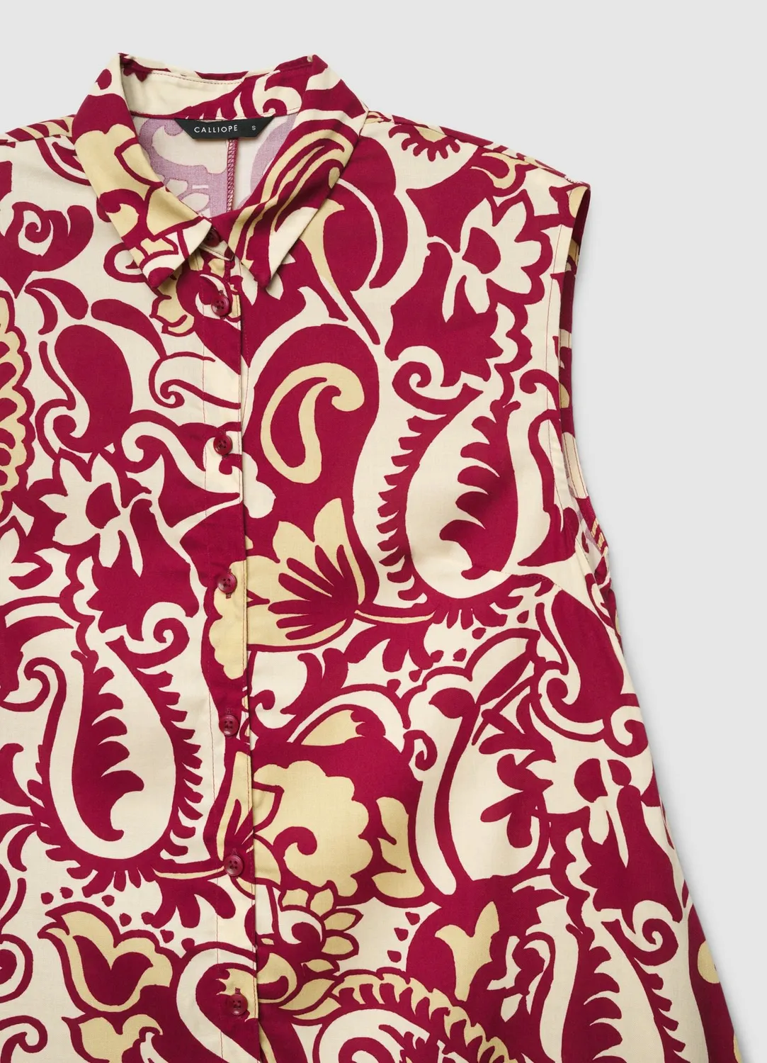 Calliope Blouse Sans Manches Feuilles Femme Chemisier