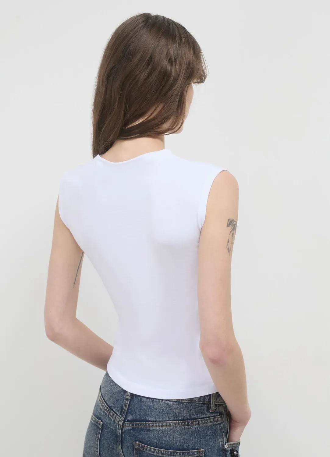 Calliope cut out t-shirt femme bouche strass