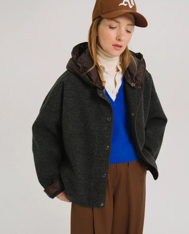 TINSELS FRIENDS blouson anthracite lainage technique