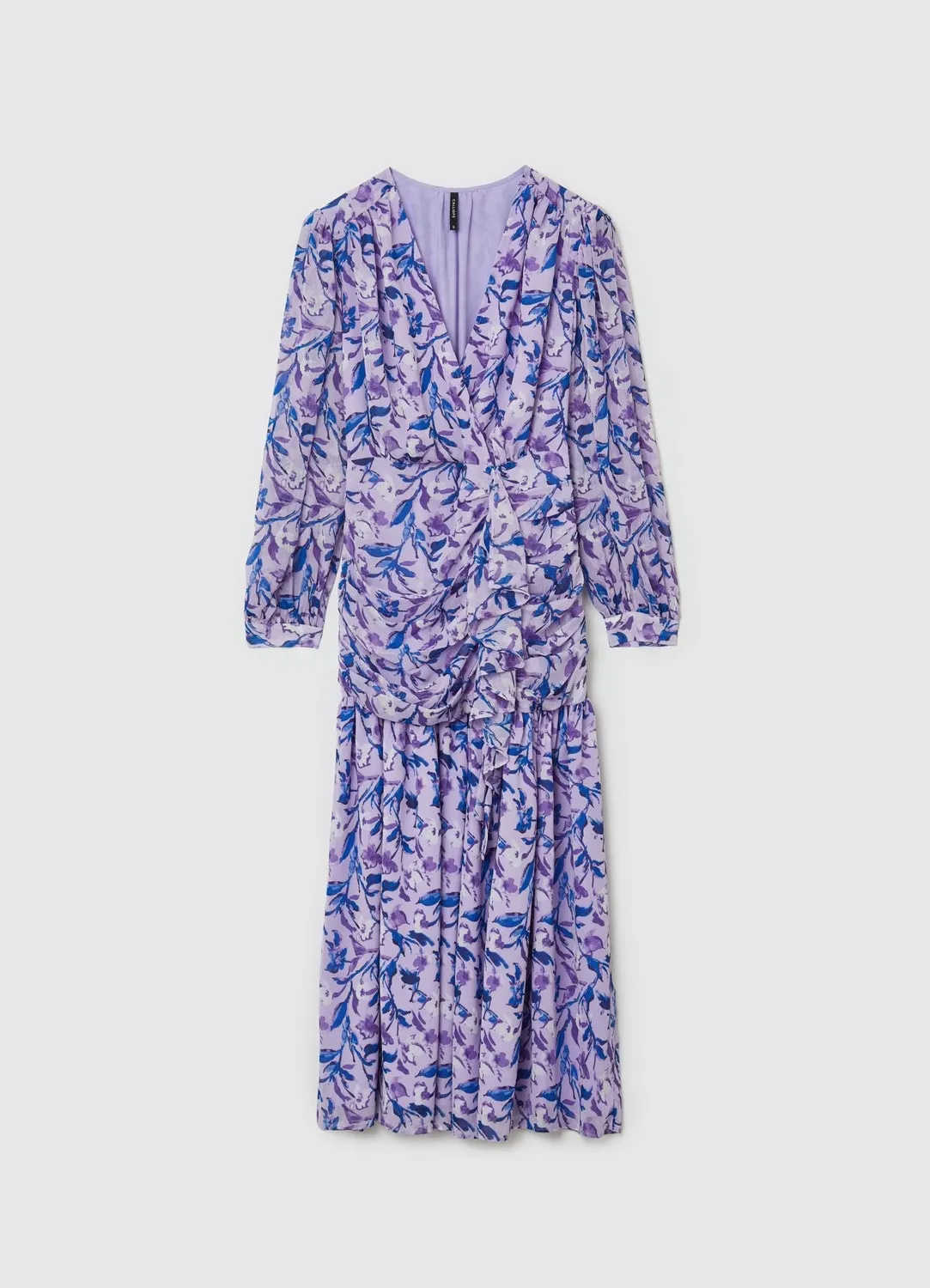 Calliope robe longue femme fleurs georgette col V
