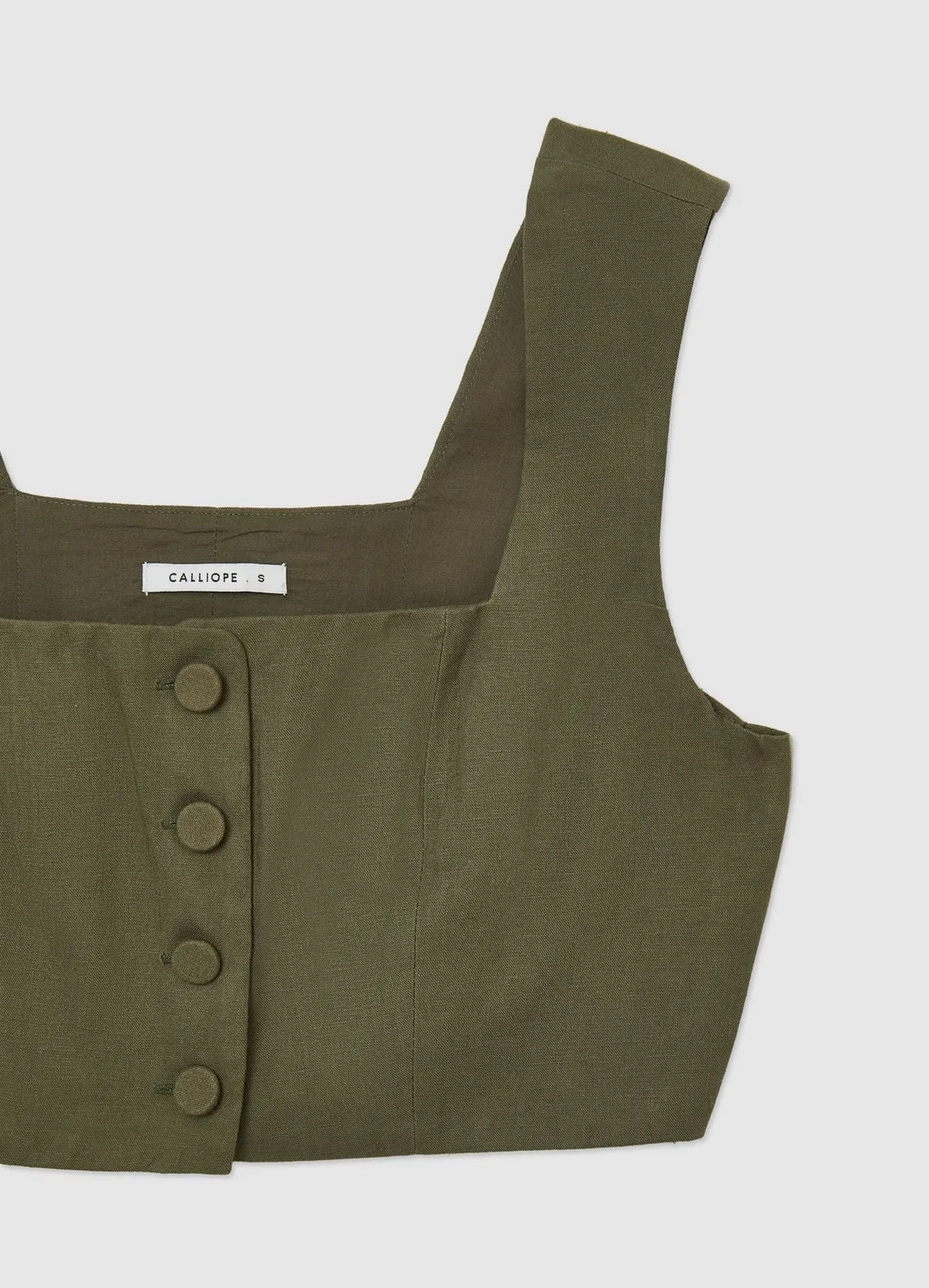 Calliope Top Court Boutons Top Femme Crop