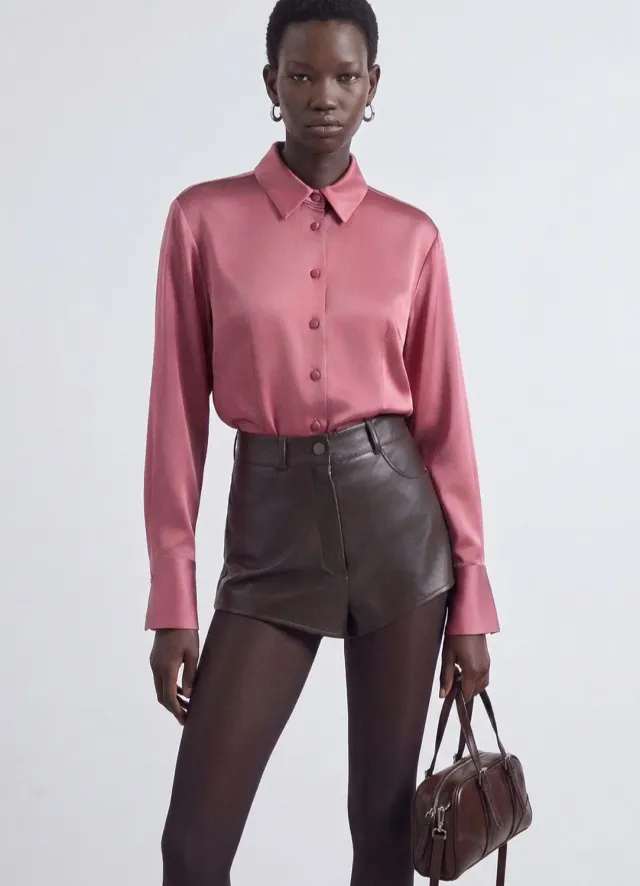 Calliope chemise crop satinée soirée femme
