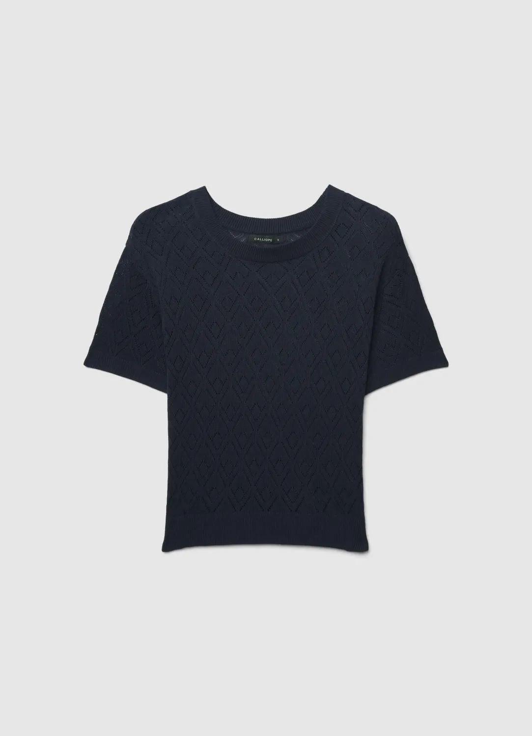 Calliope t-shirt ajouré uni femme manches courtes