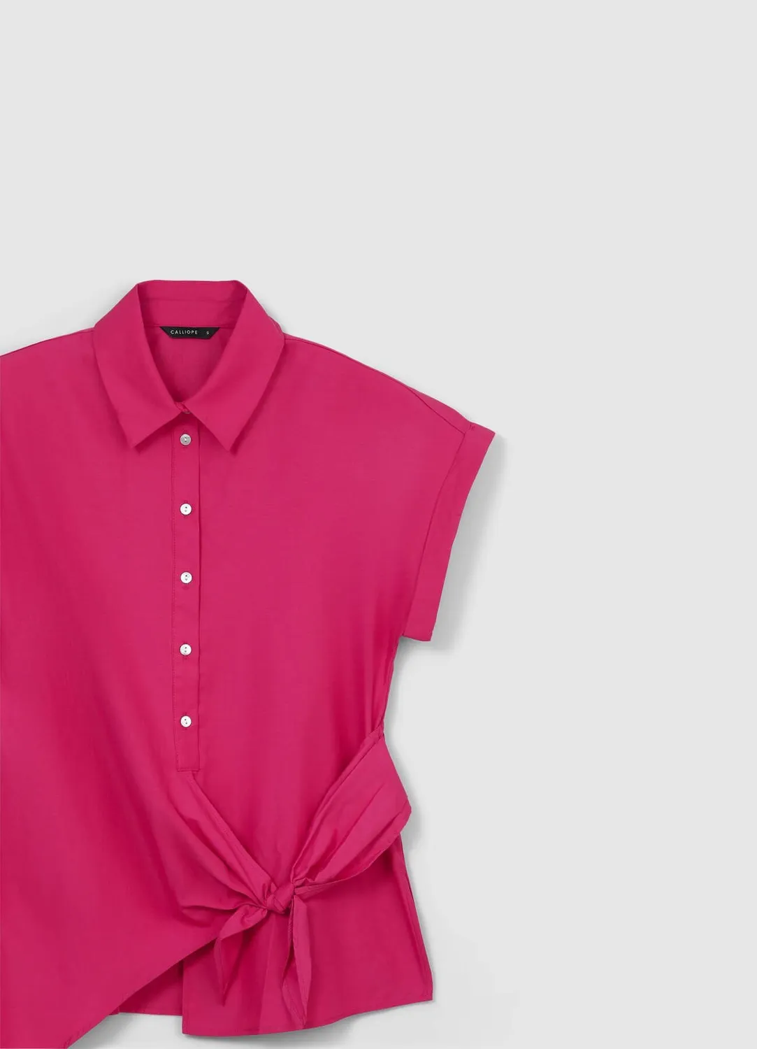 Calliope chemise nœud femme coton unie