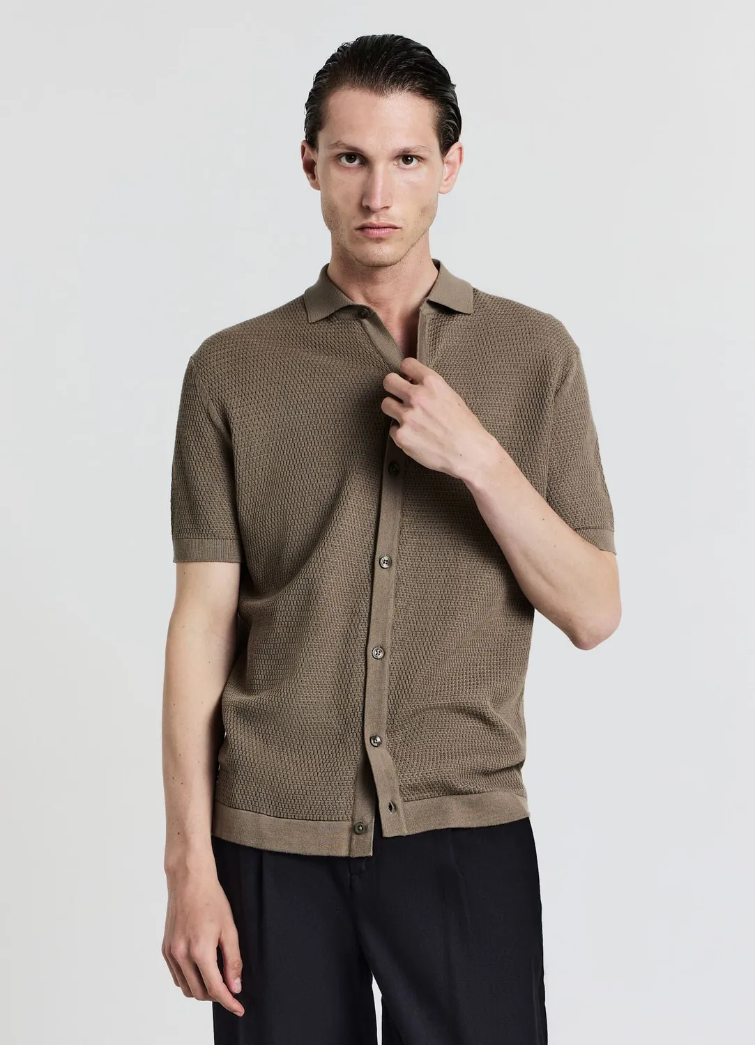 Calliope chemise en maille homme coton manches courtes