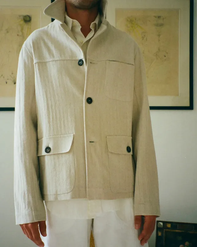 Erevan Camarge d'été veste herringbone sable