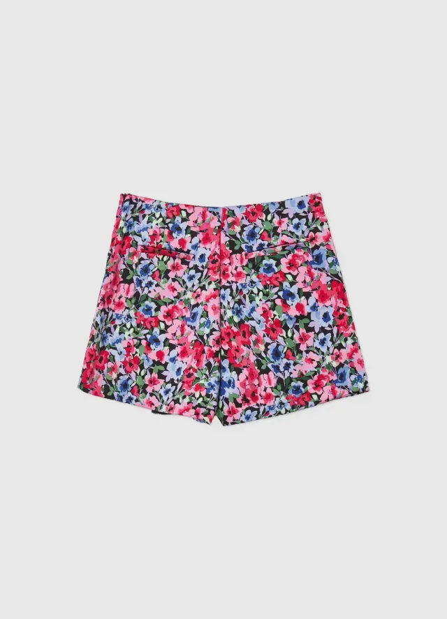 Calliope jupe-culotte satinée à fleurs femme