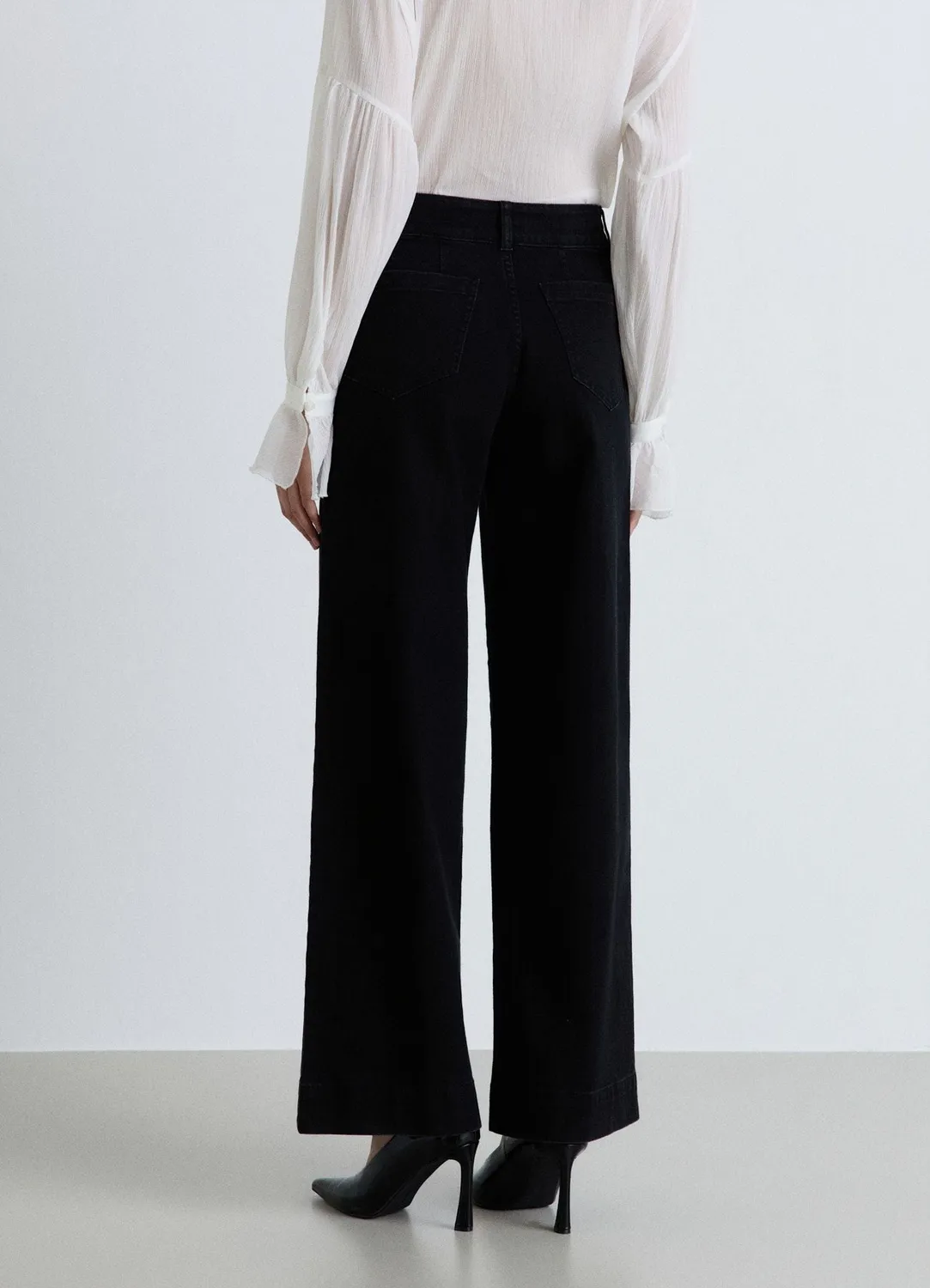 Calliope jean wide leg plis femme taille haute