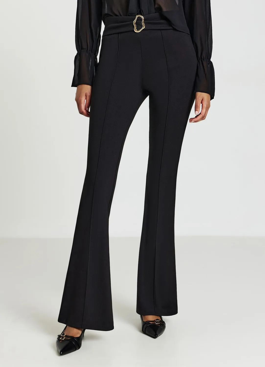 Calliope leggings évasé boucle dorée femme taille haute