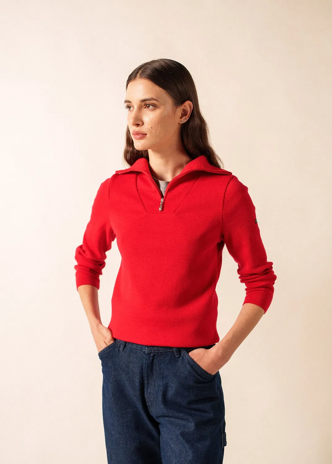 Saint James Passerelle pull col camionneur tulipe 100% laine