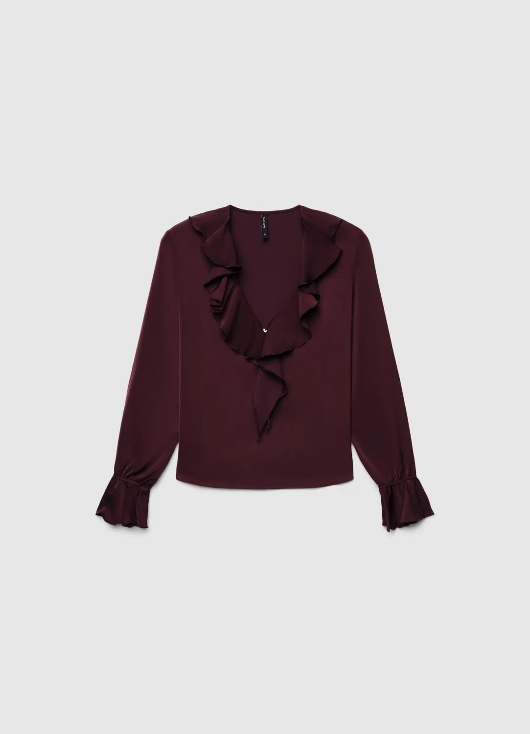 Calliope blouse volants satinée col V femme S