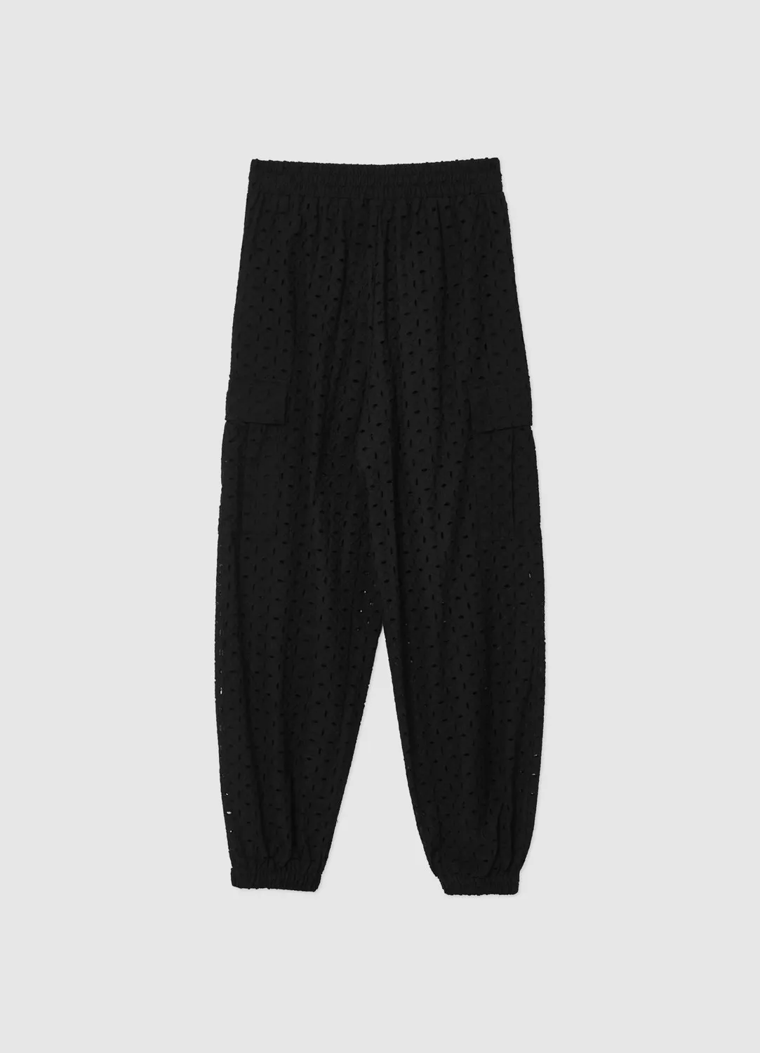 Calliope Pantalon cargo coton broderie femme