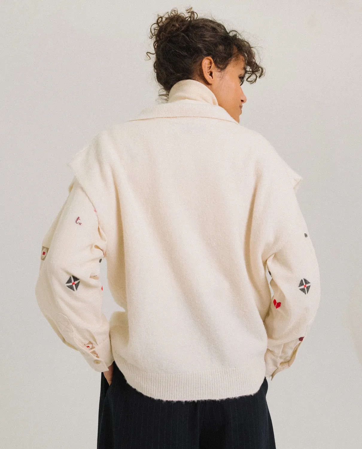 Tinsels Uxue Neige pull polo sans manches laine