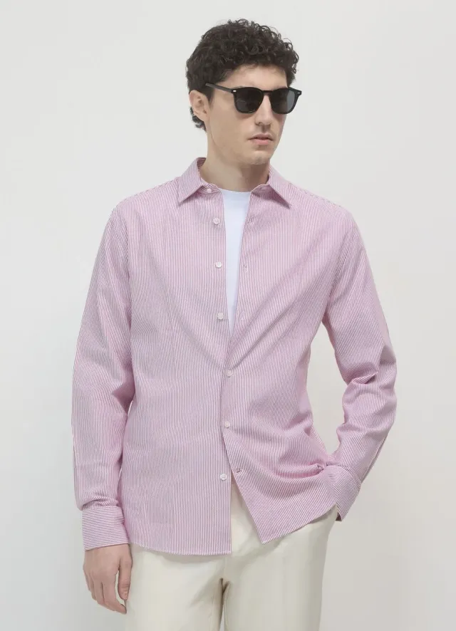 Calliope chemise à rayures homme manches longues coupe regular