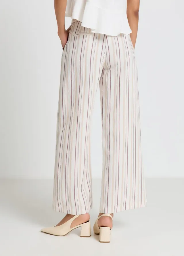 Calliope Palazzo pantalon femme large à rayures
