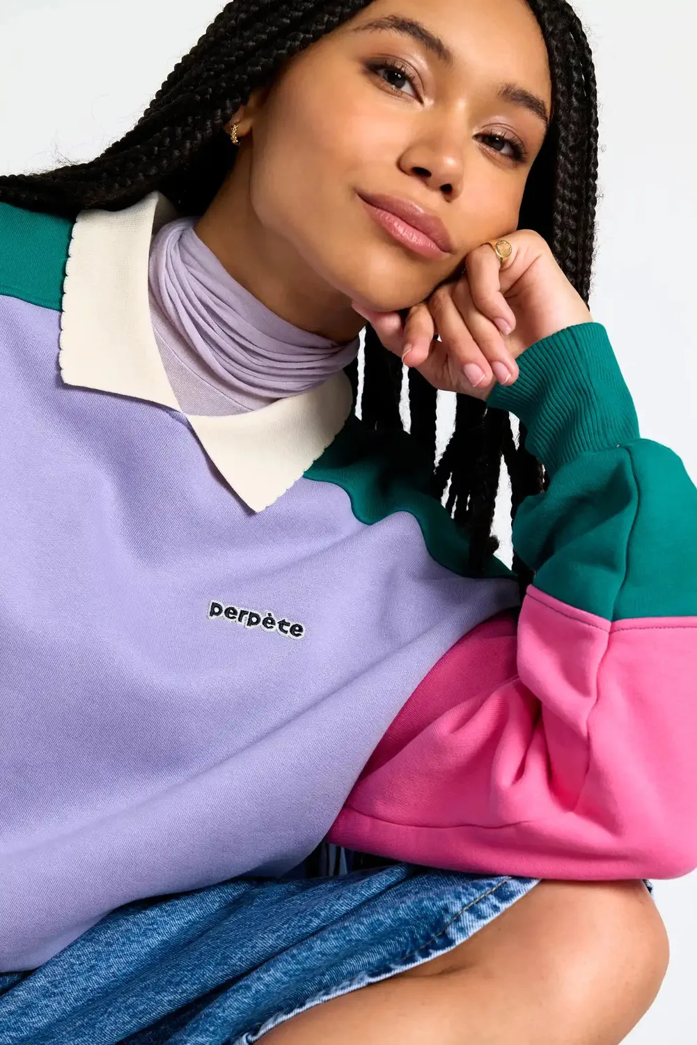 Perpète Mel sweat lilas colorblock