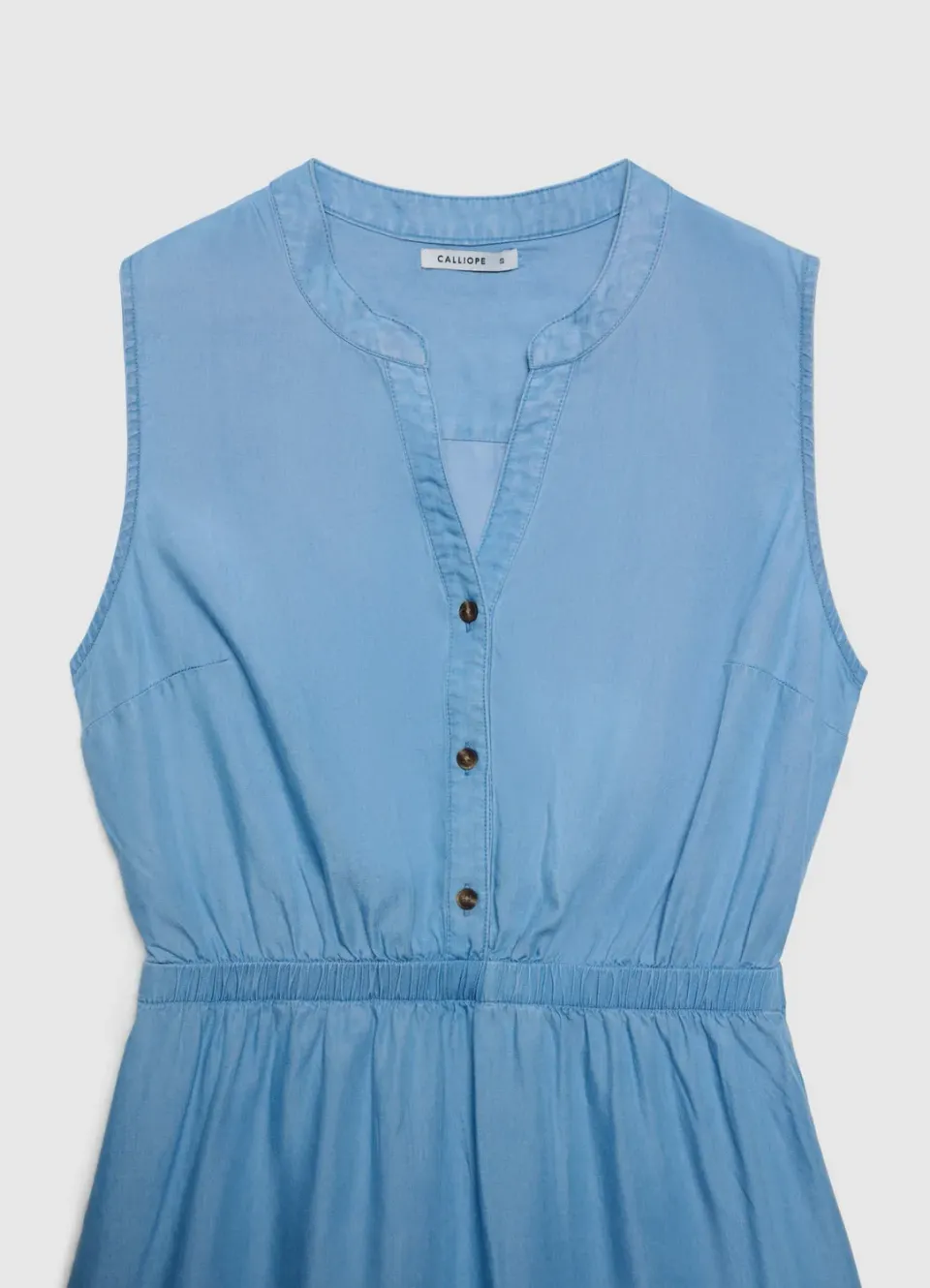 Calliope robe sans manches boutonnée femme col coréen