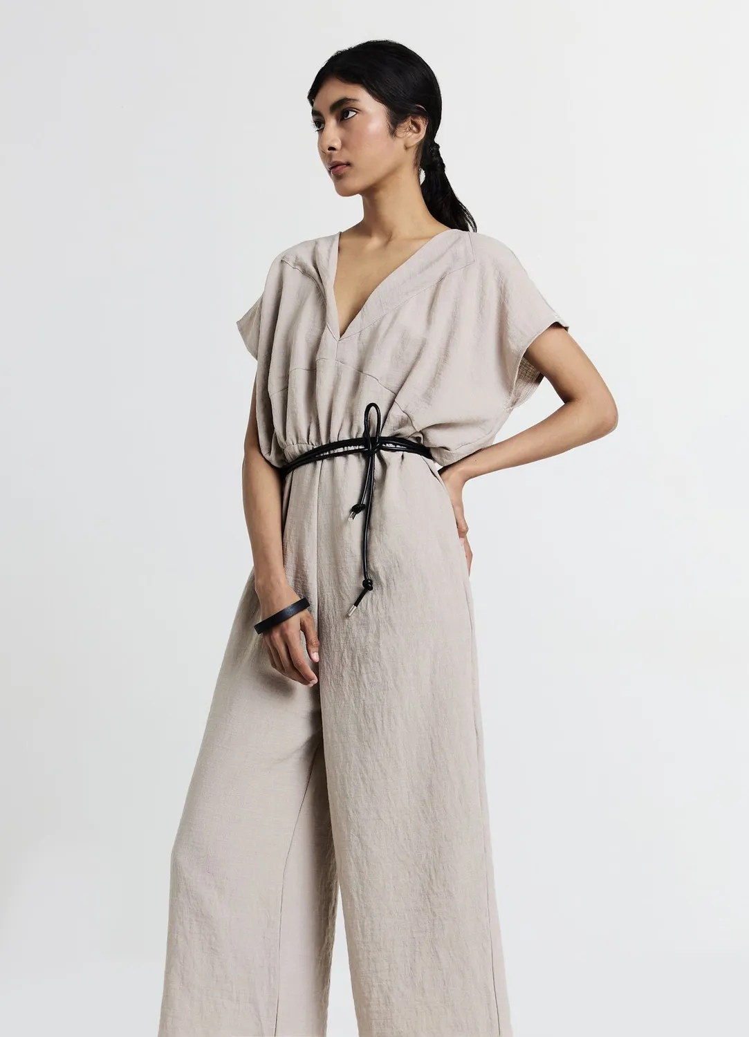 Calliope combinaison longue femme col V manches courtes