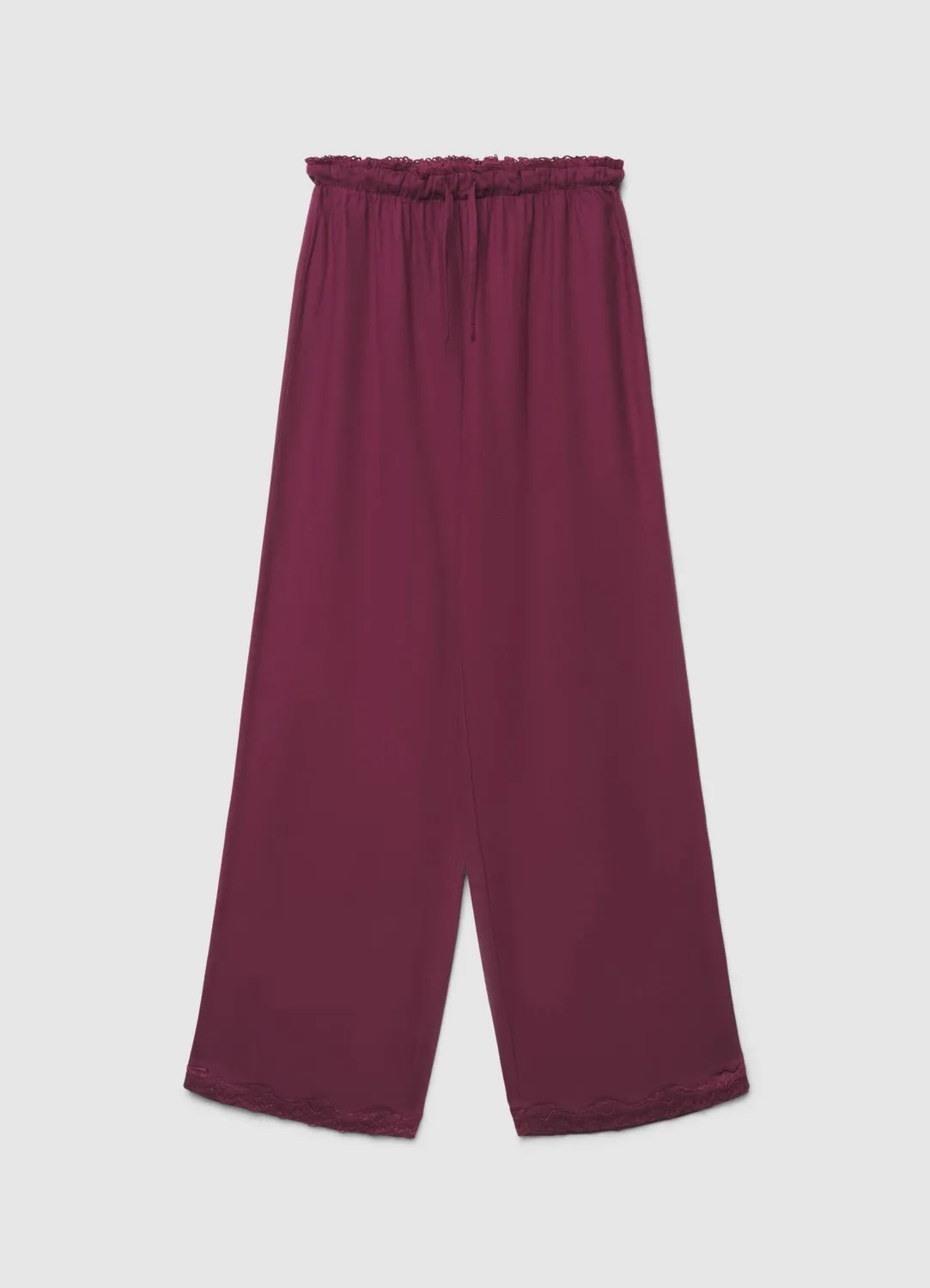 Calliope pyjama femme col V dentelle pantalon