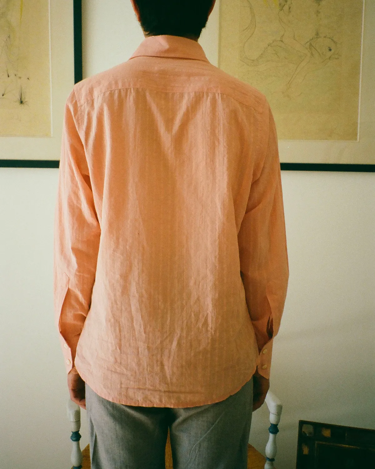 EREVAN Will chemise rayures orange col italien