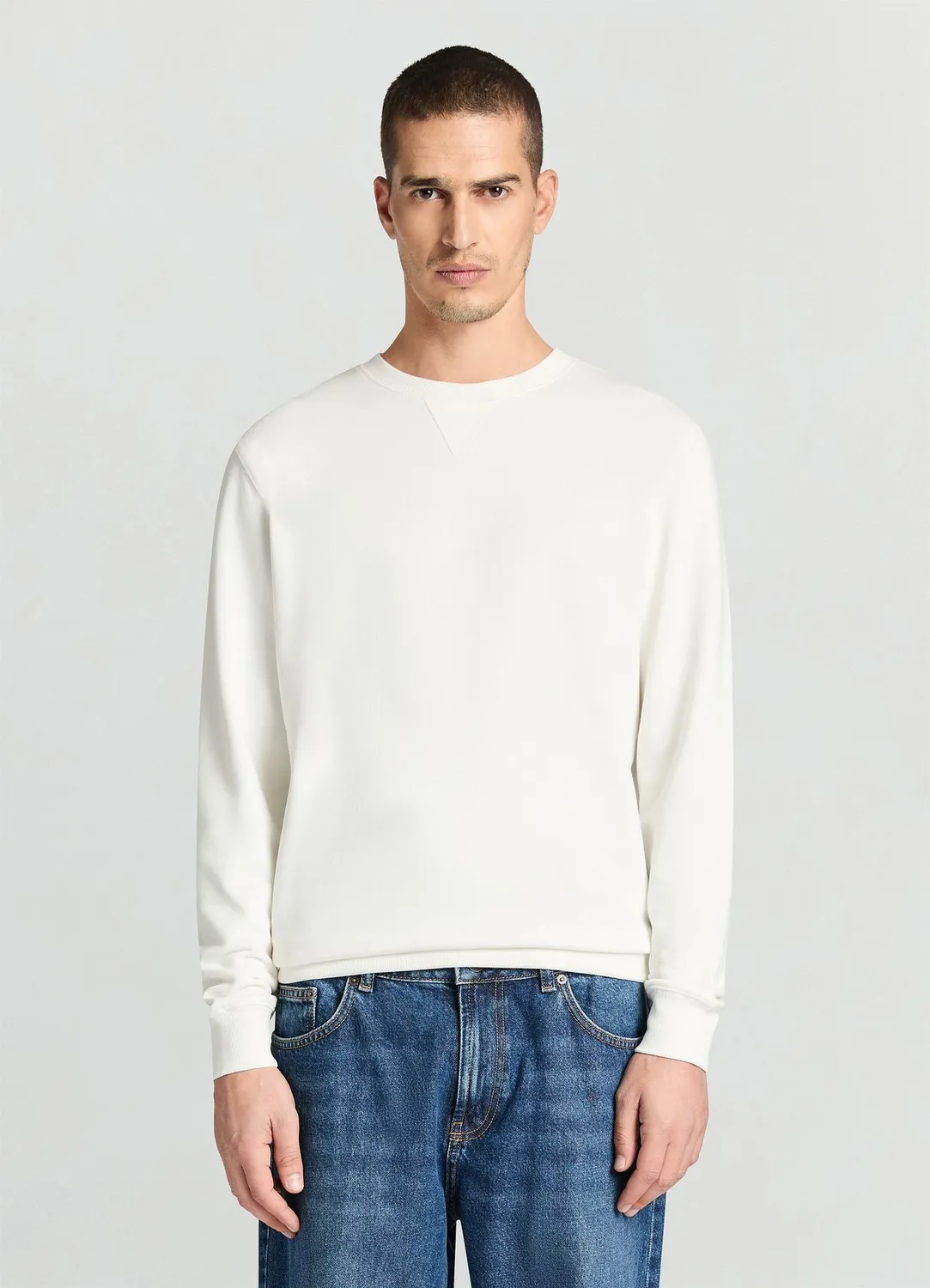 Calliope sweat col rond uni homme coupe regular
