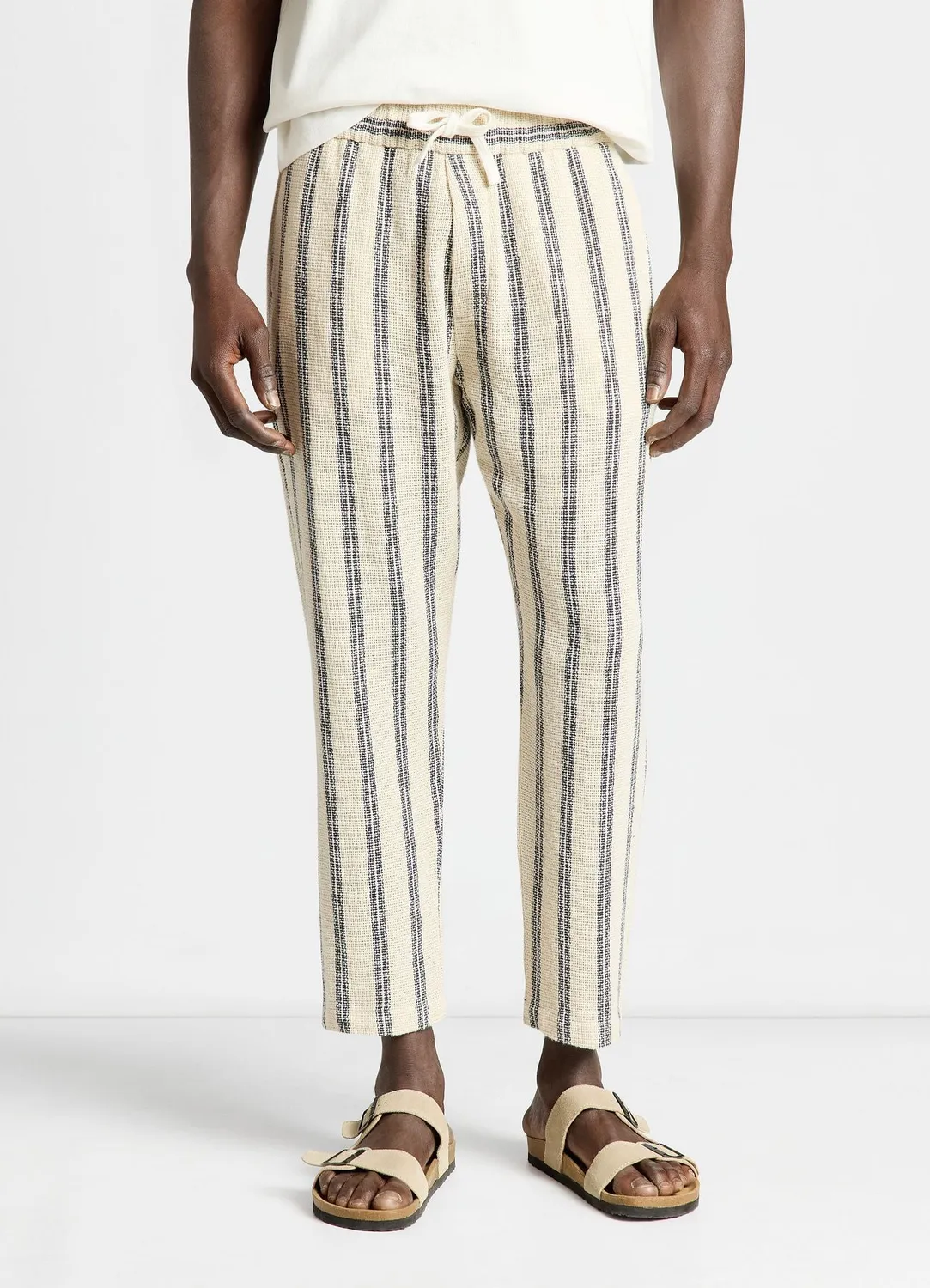 Calliope pantalon jogger rayé homme cordon