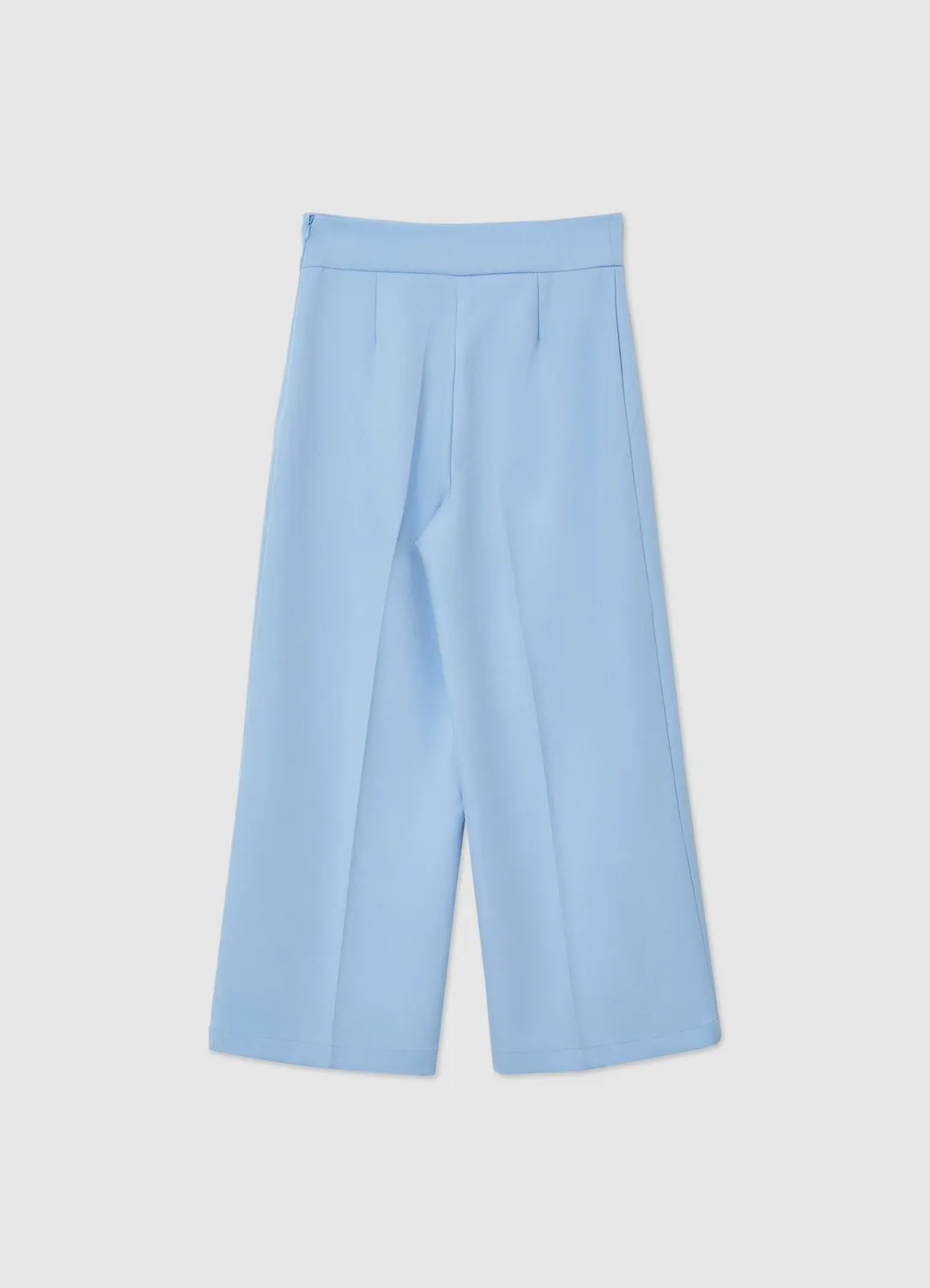 Calliope Palazzo Cropped pantalon large femme uni coupe regular