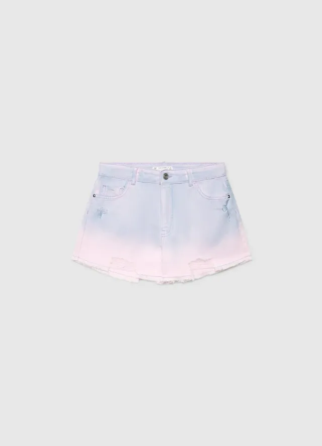 Calliope Mom fit shorts jean fille délavé déchiré