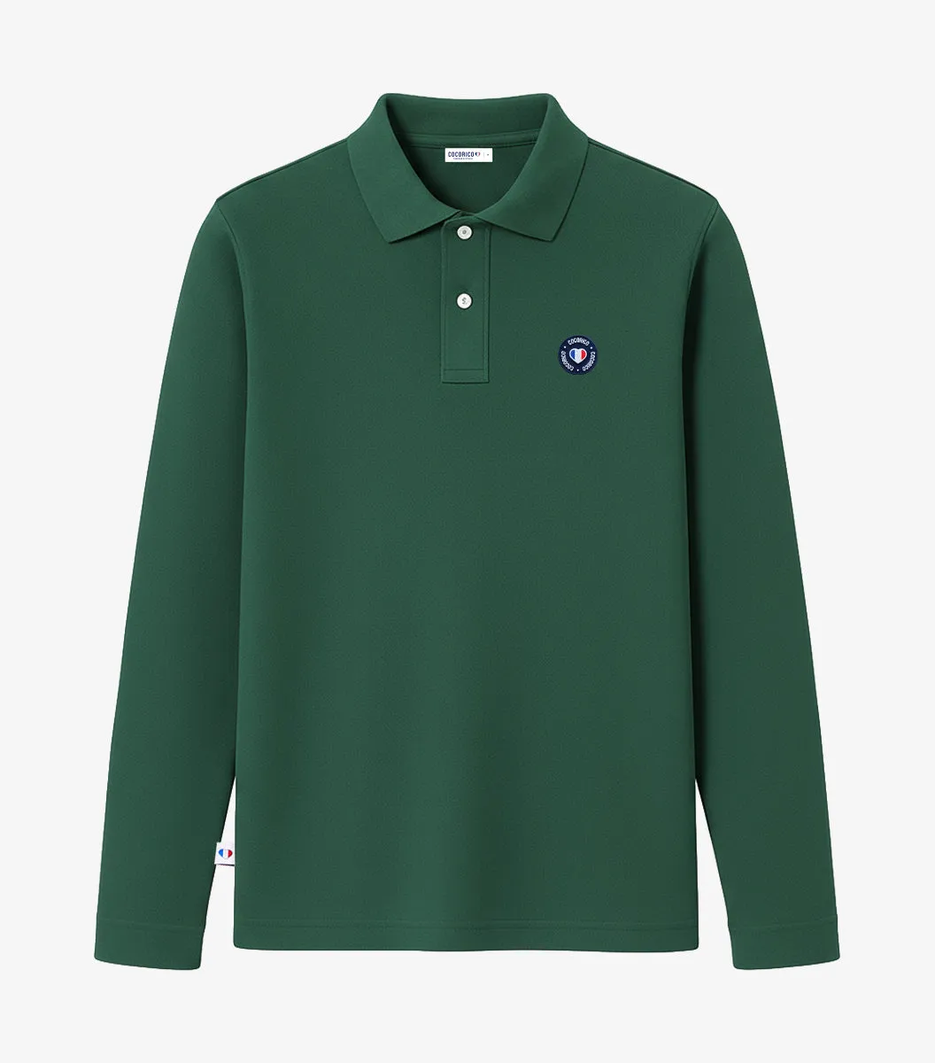 Cocorico Sapin Blason polo manches longues homme coton piqué