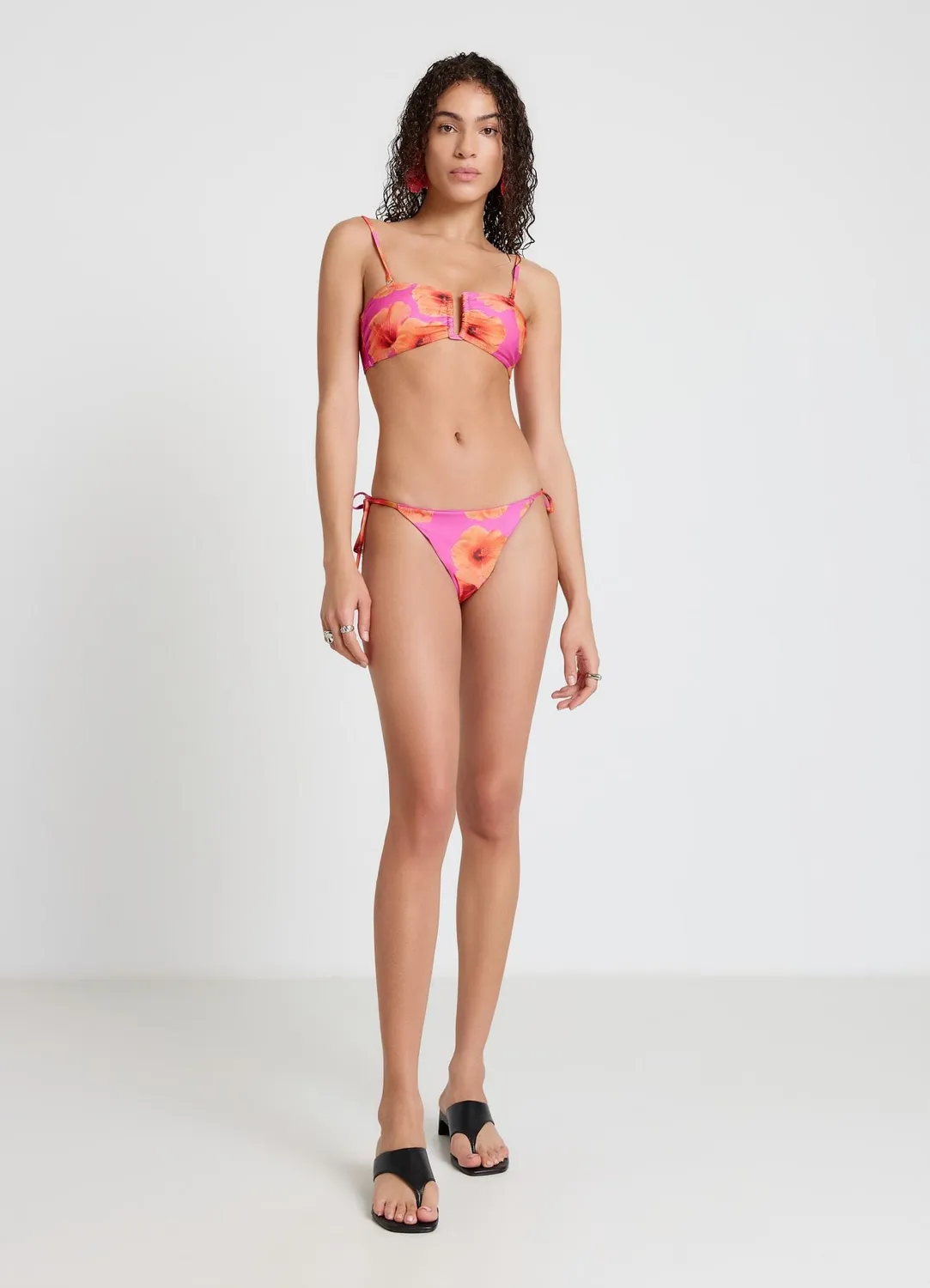 Calliope Slip bikini brésilien femme fleuri lacets