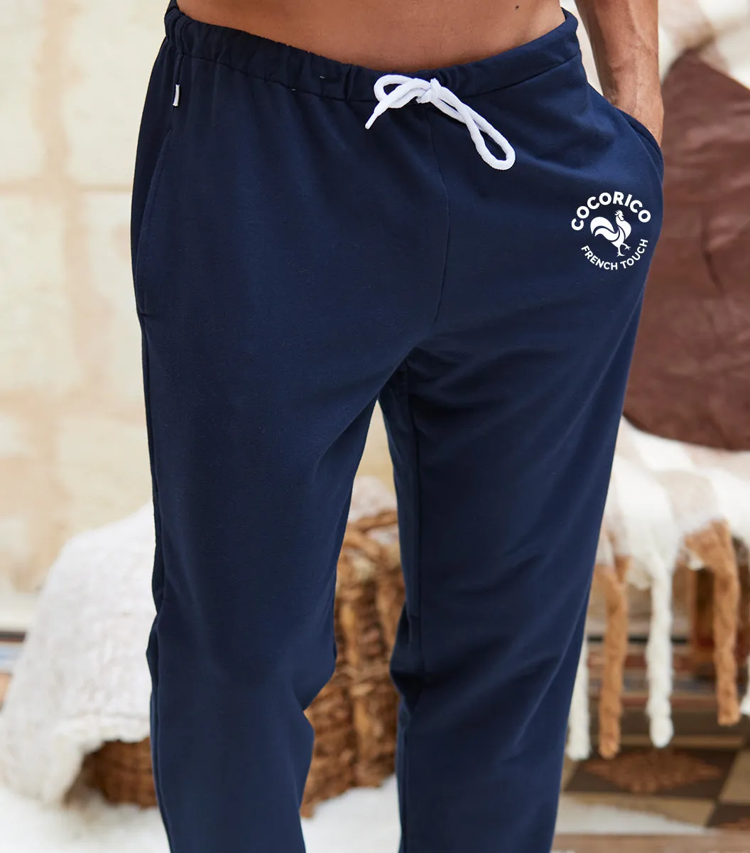 Cocorico Coq Français jogging homme marine coton