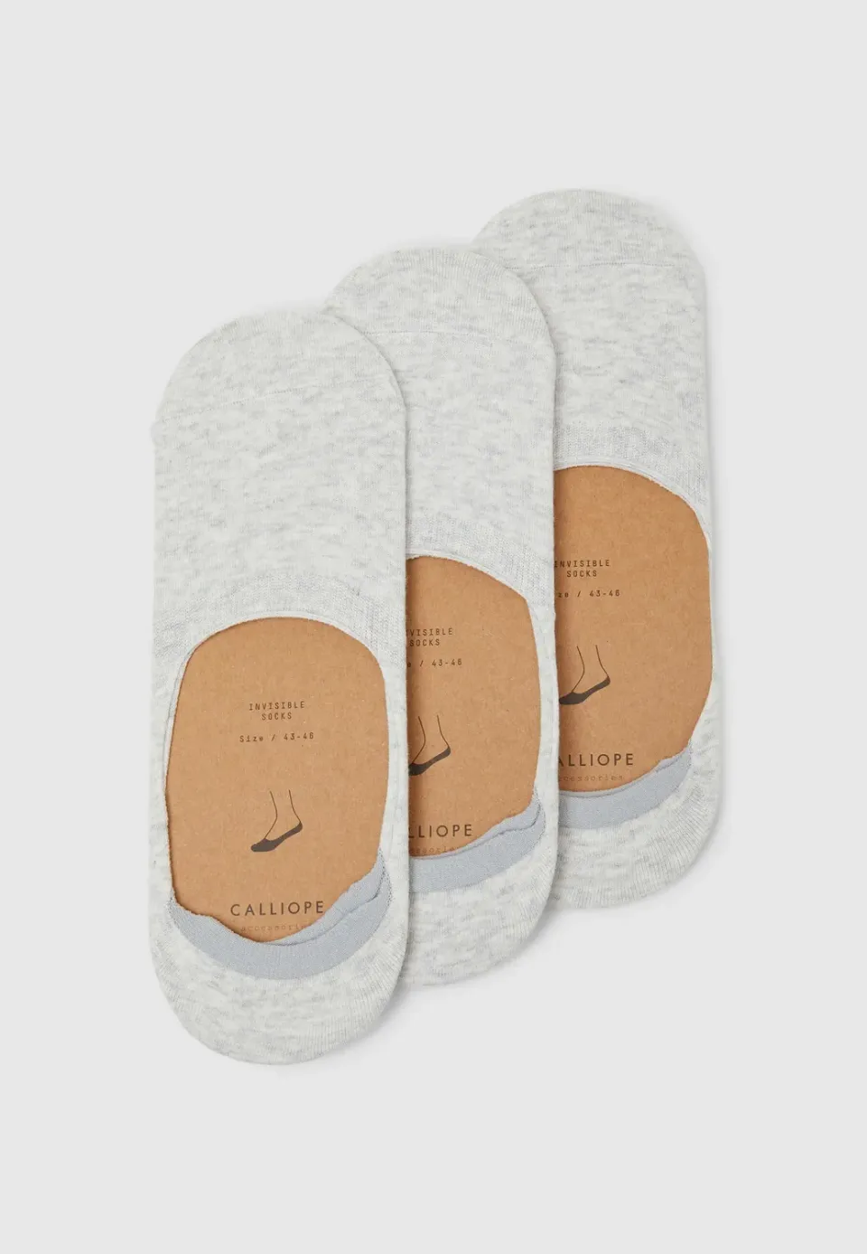Calliope socquettes invisibles homme lot 3 paires 39-42