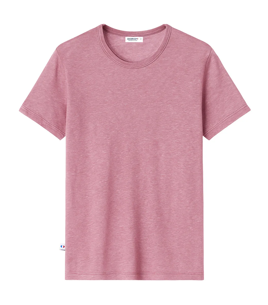 Cocorico Intemporel t-shirt homme rose lin respirant