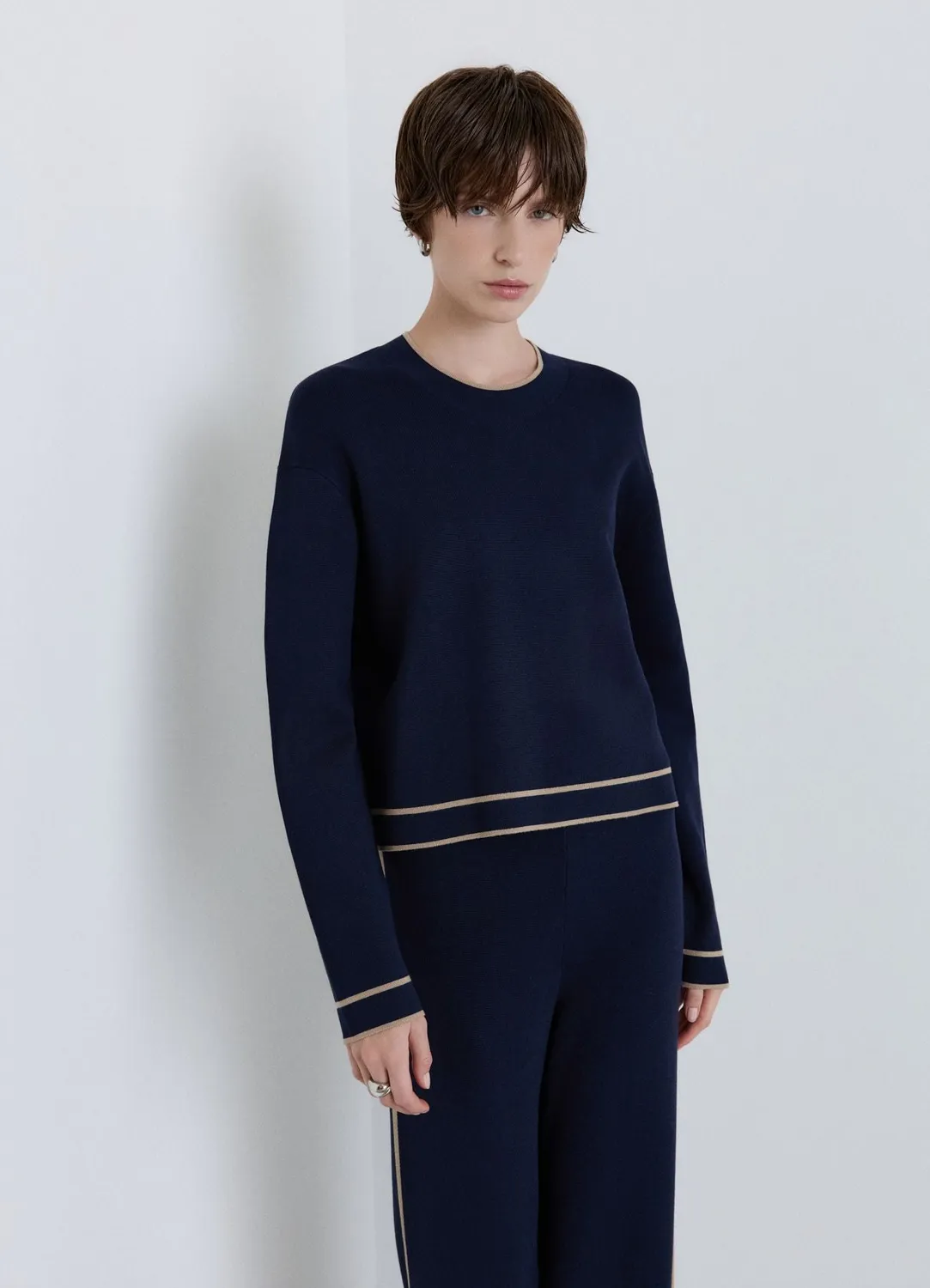 Calliope pull col rond profils contraste femme