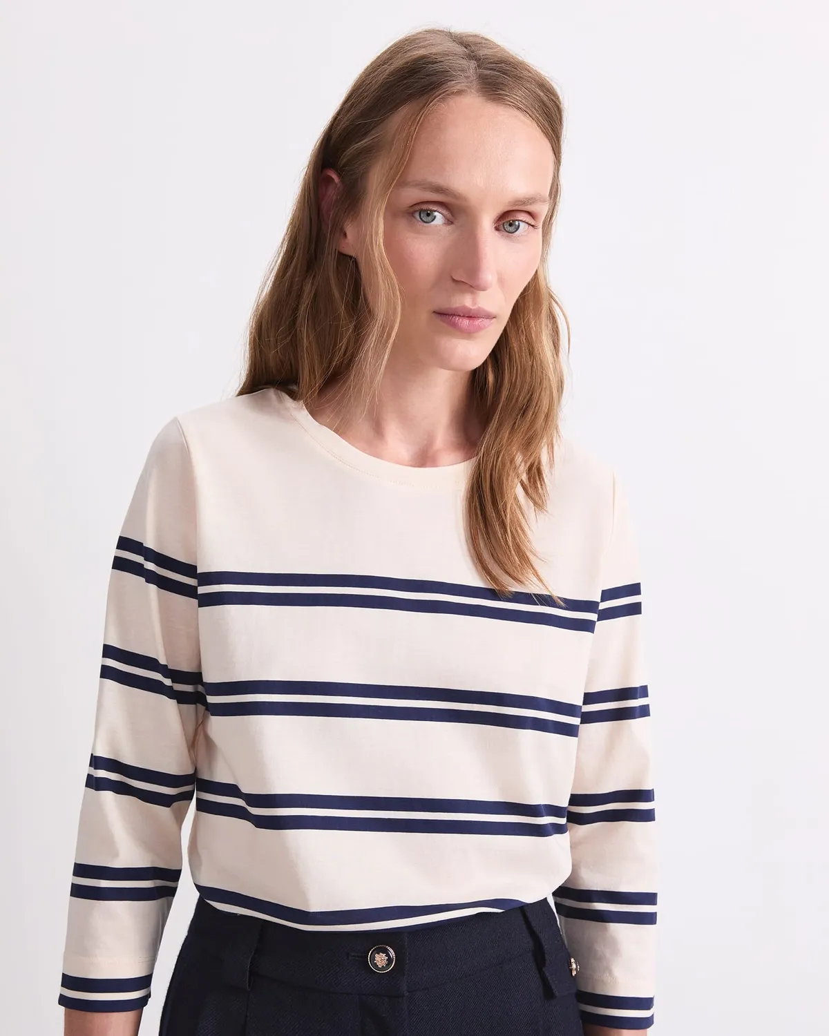 Sportscraft Stripe t-shirt coton rayé manches 3/4