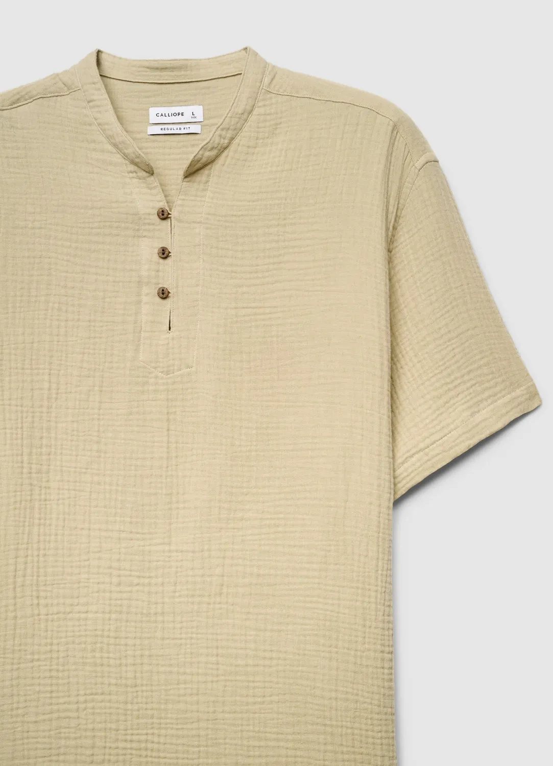 Calliope chemise homme col mao manches courtes