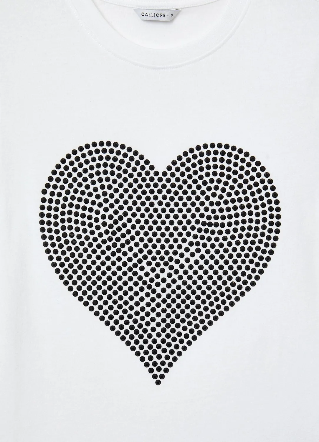 Calliope T-shirt coeur strass femme col rond