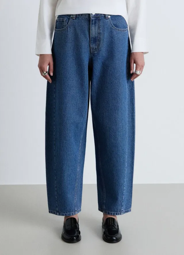 Calliope jean balloon femme taille haute bandes
