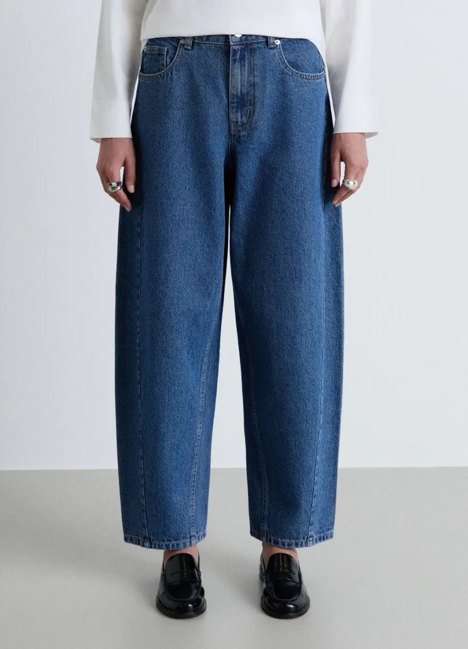 Calliope jean balloon femme taille haute bandes