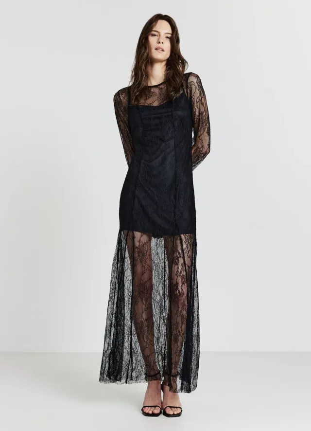Calliope Atelier robe longue dentelle femme