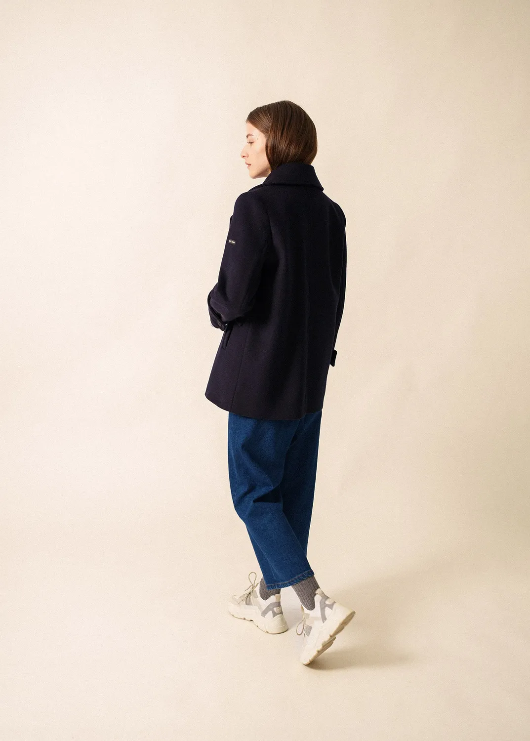 Saint James Ste Romy caban navy femme laine vierge